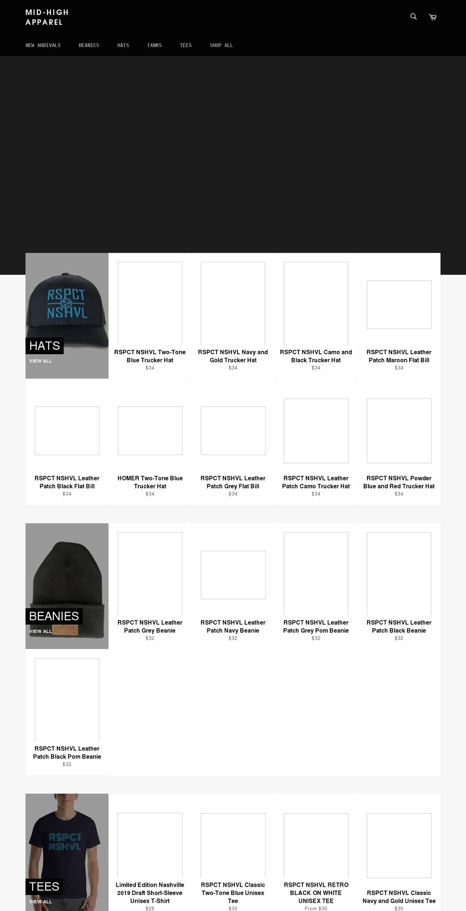mid-high.com shopify website screenshot