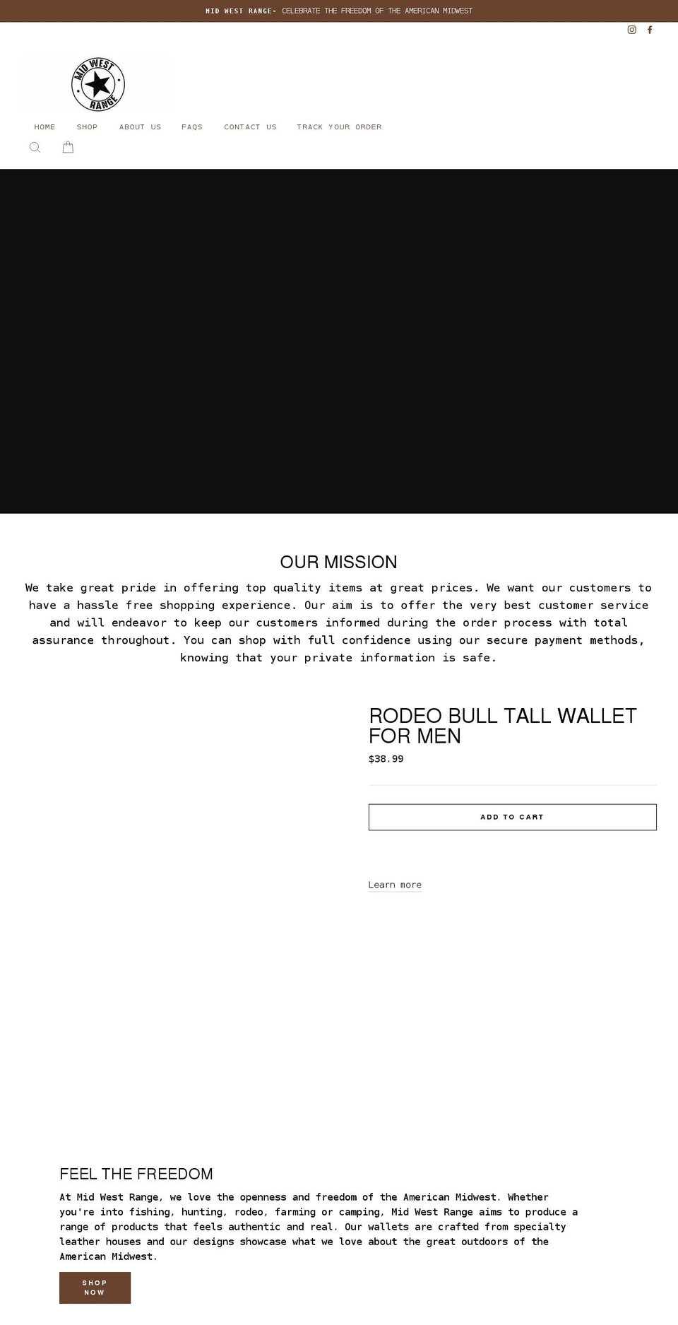 mid-west-range.com shopify website screenshot