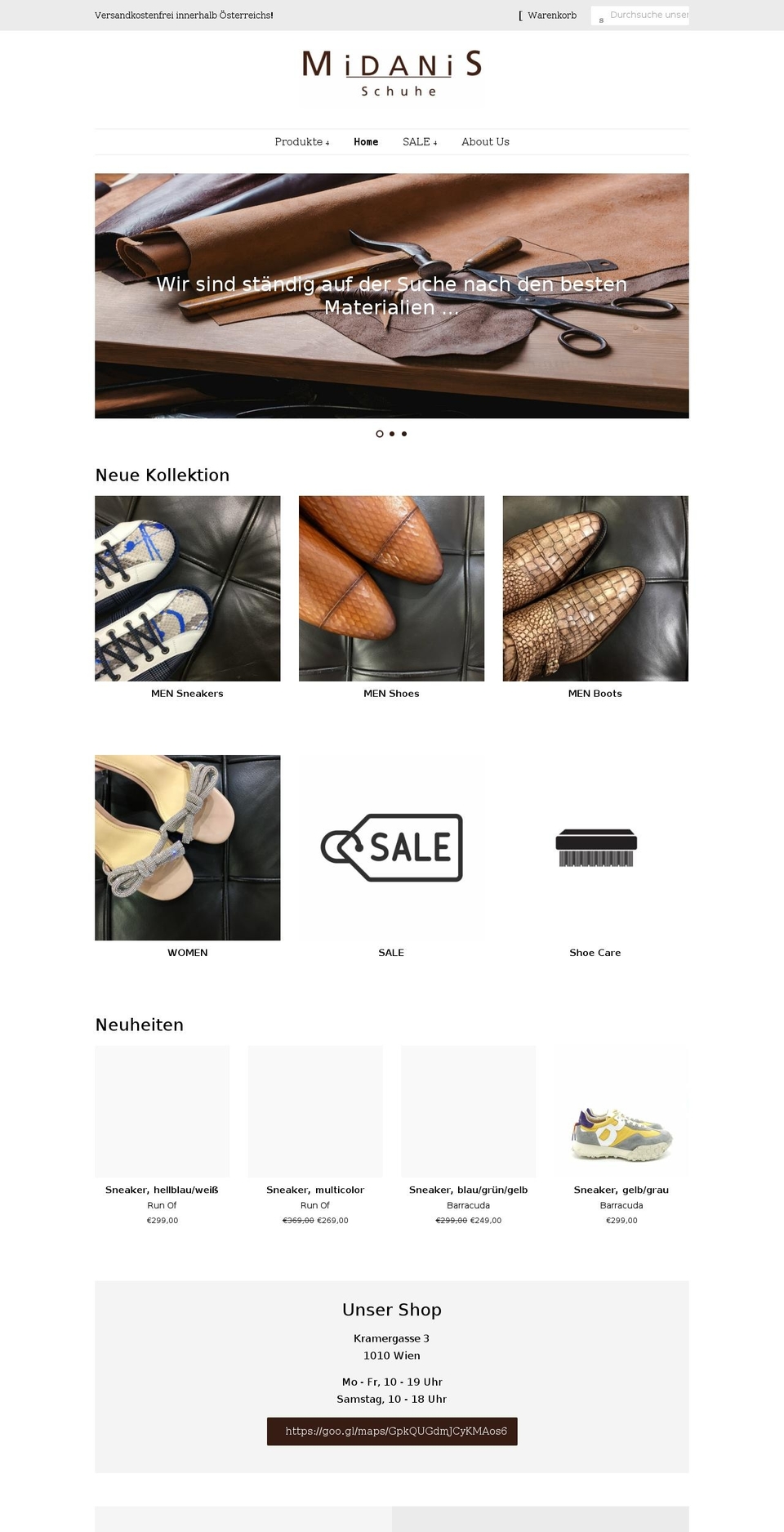 midanisschuhe.com shopify website screenshot