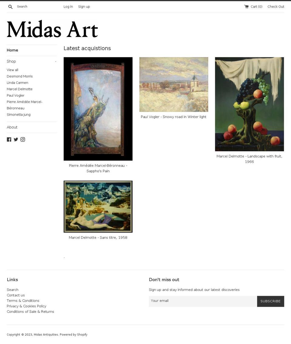 midasantiquities.com — Shopify storefront screenshot