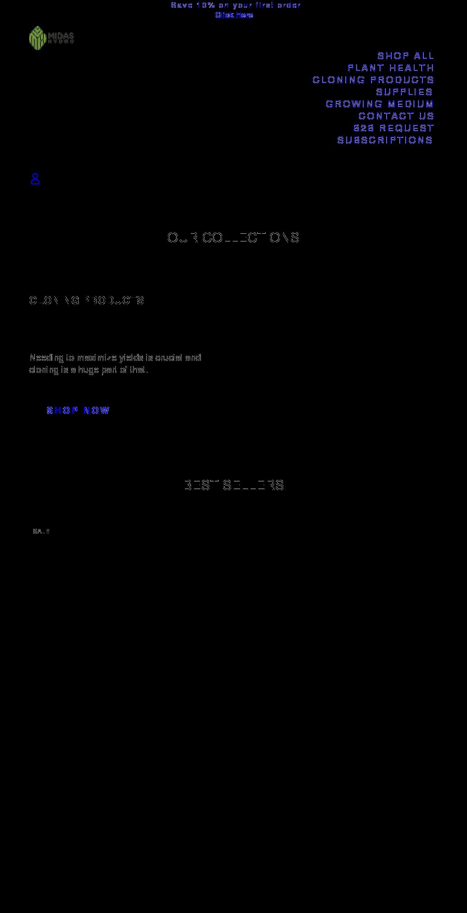 midashydro.com — Shopify storefront screenshot