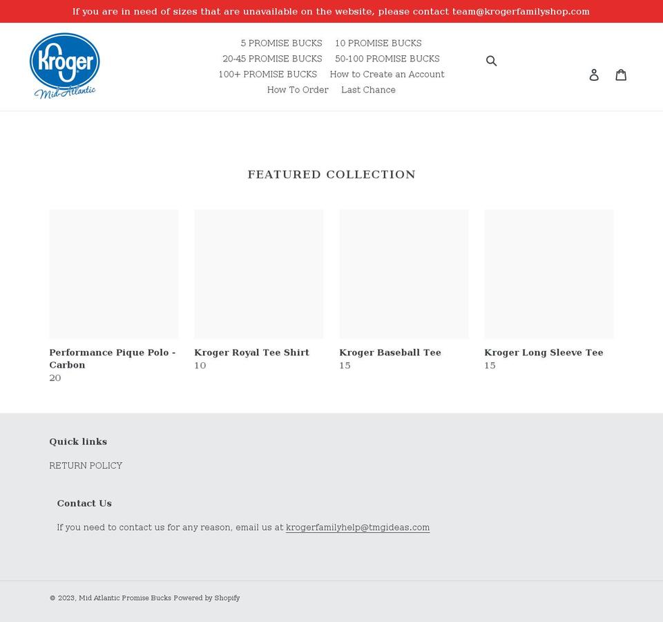 midatlanticpromisebucks.com shopify website screenshot