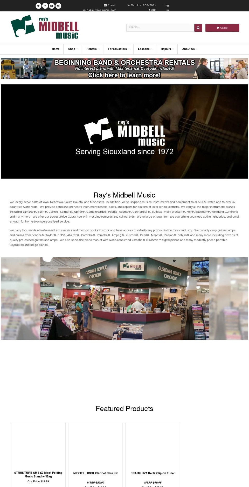 midbellmusic.net shopify website screenshot