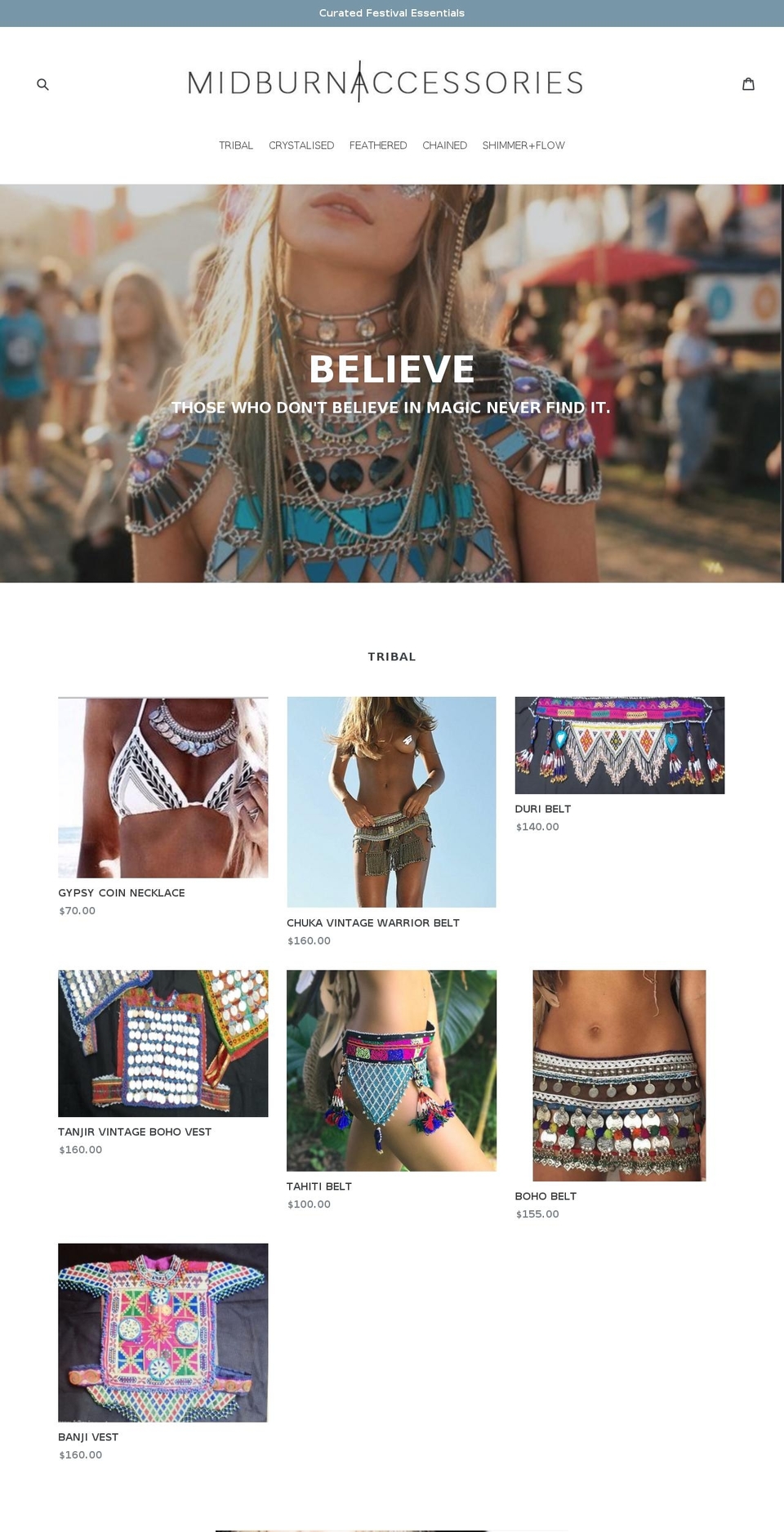 midburnaccessories.com — Shopify storefront screenshot