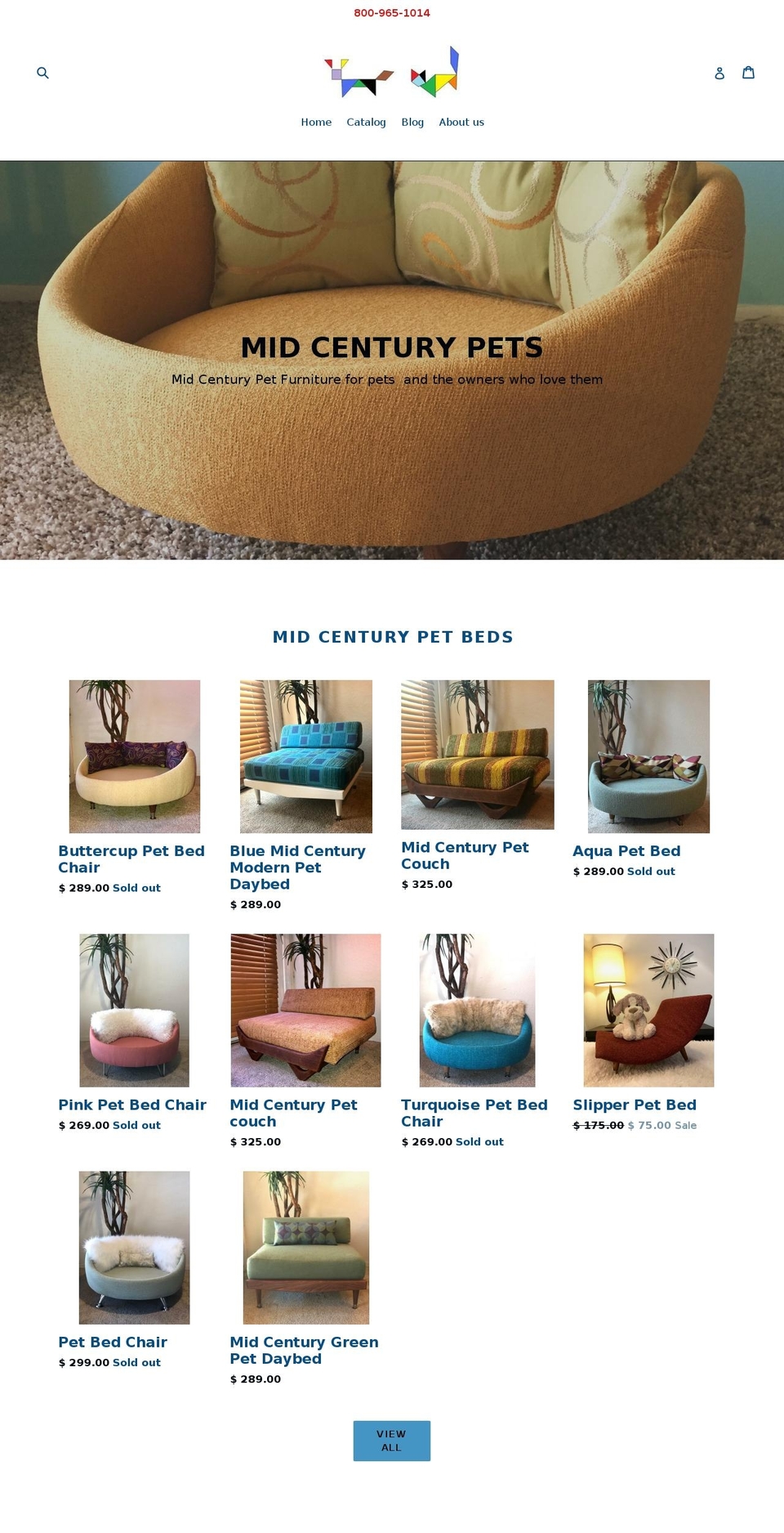 midcenturypets.com shopify website screenshot