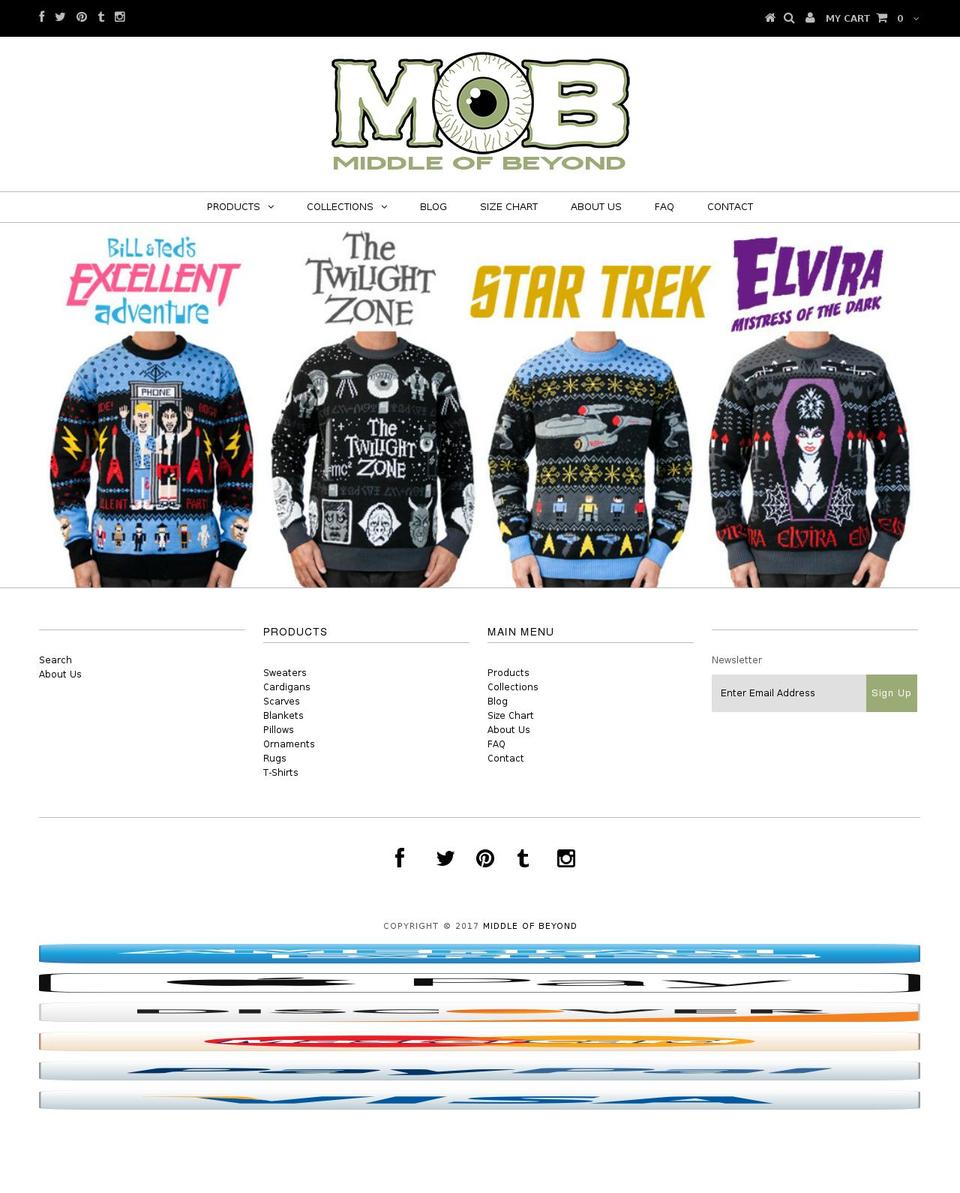 middleofbeyond.com shopify website screenshot
