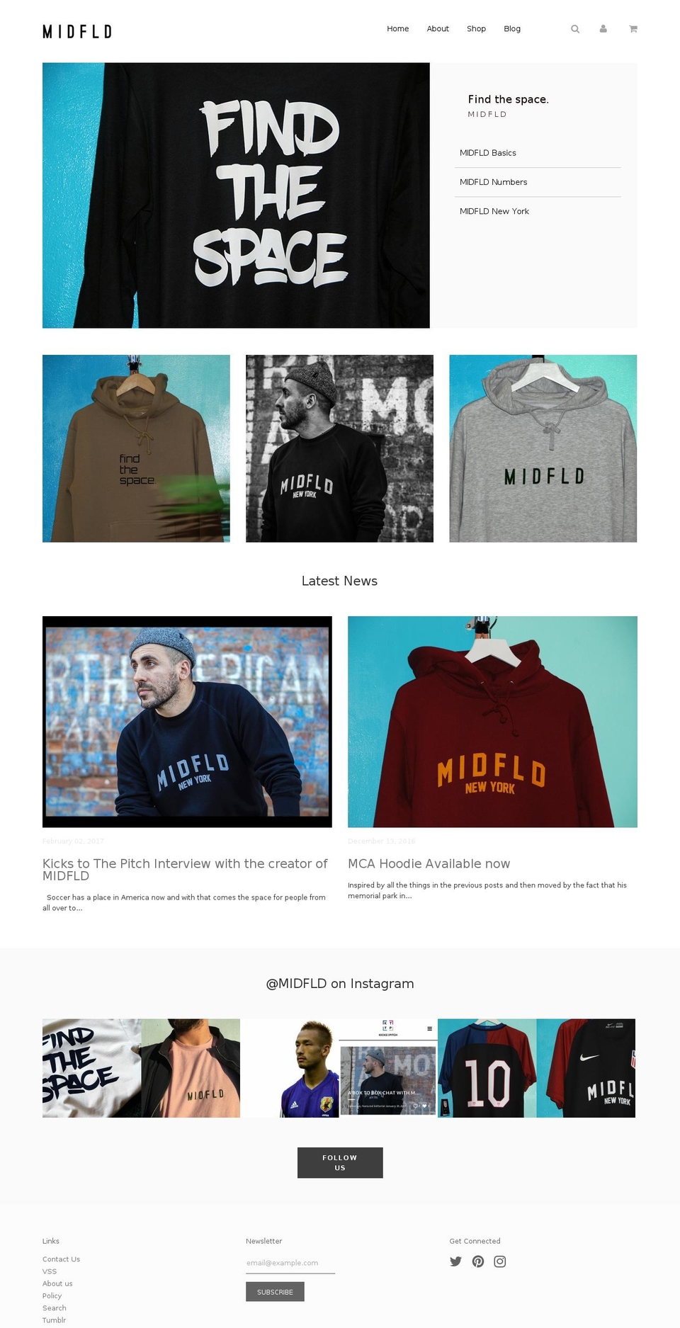 midfld.com shopify website screenshot