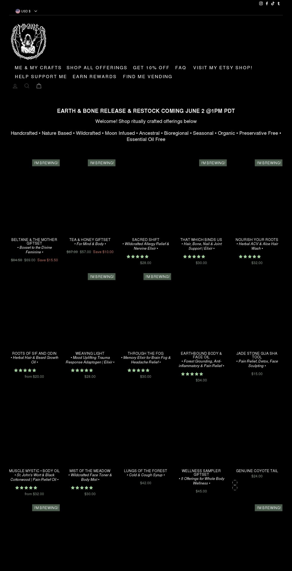 midgaarb.com shopify website screenshot