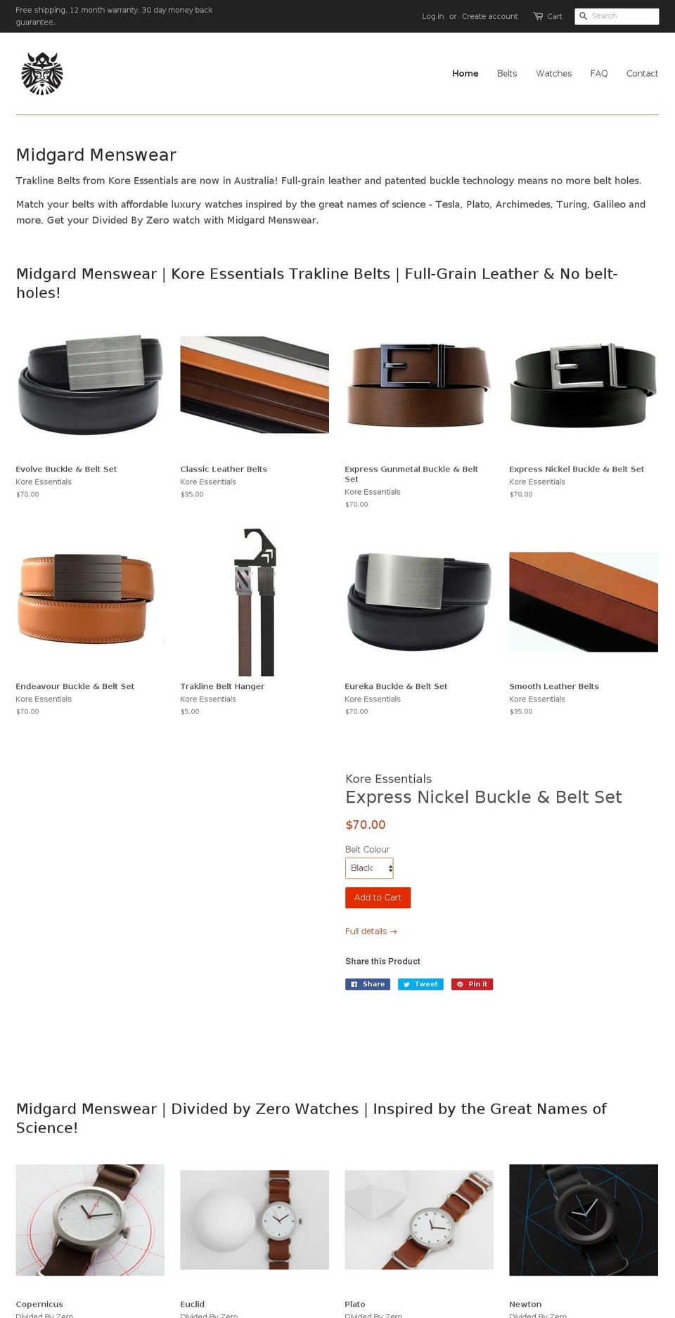 midgard.com.au shopify website screenshot