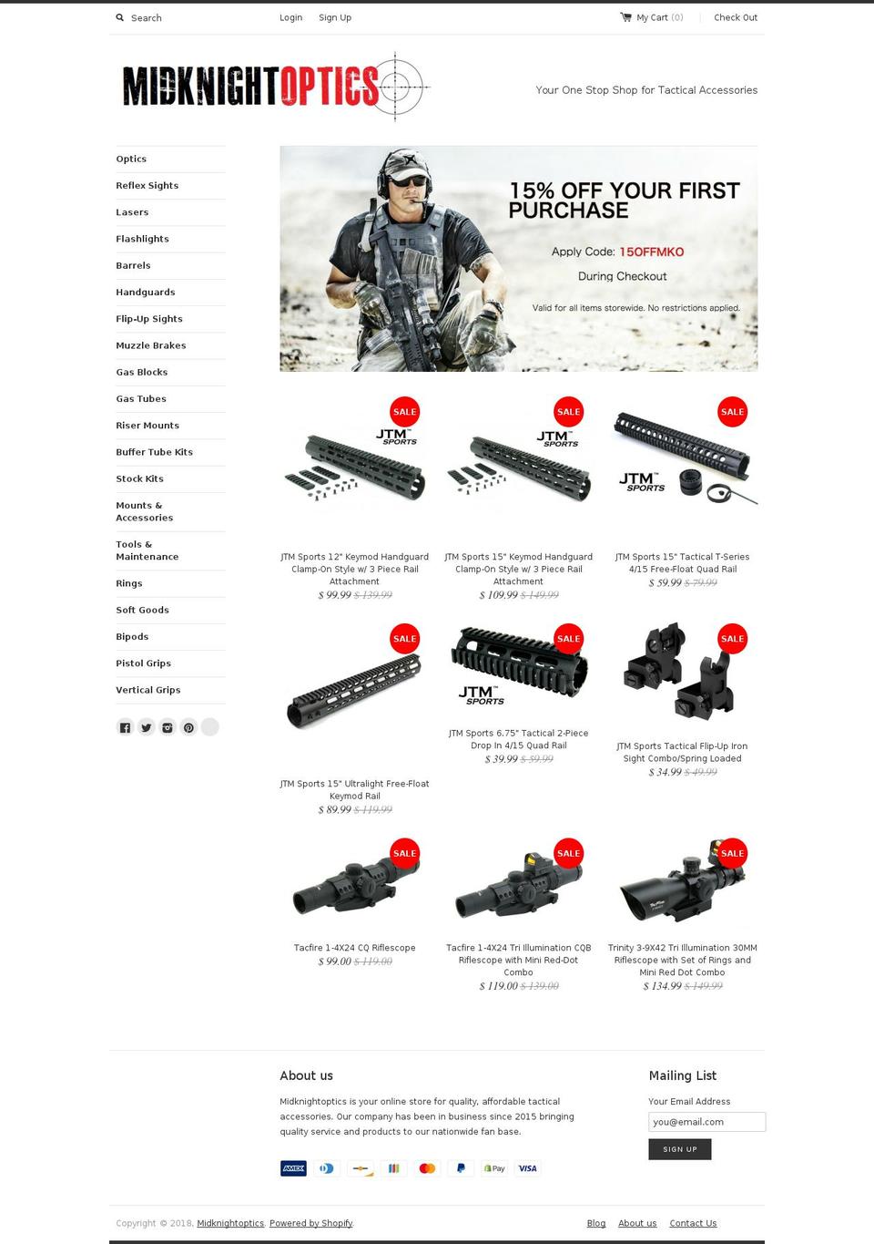 midknightoptic.com — Shopify storefront screenshot