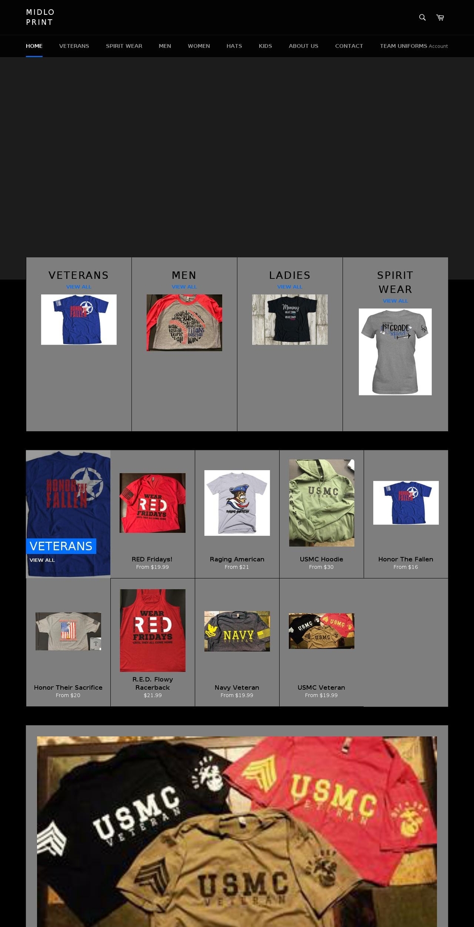 midloprint.com shopify website screenshot