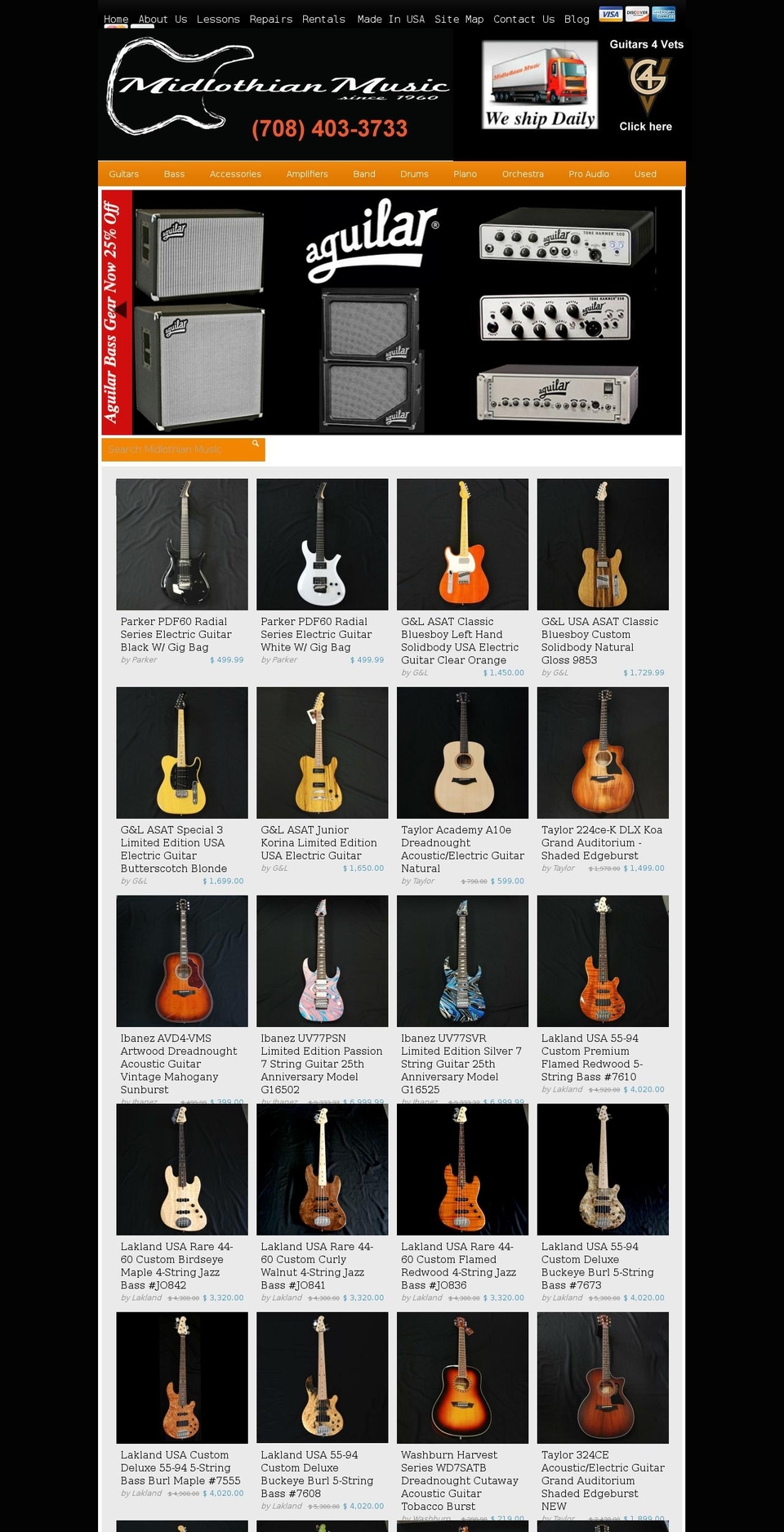 midlothianmusic.com shopify website screenshot