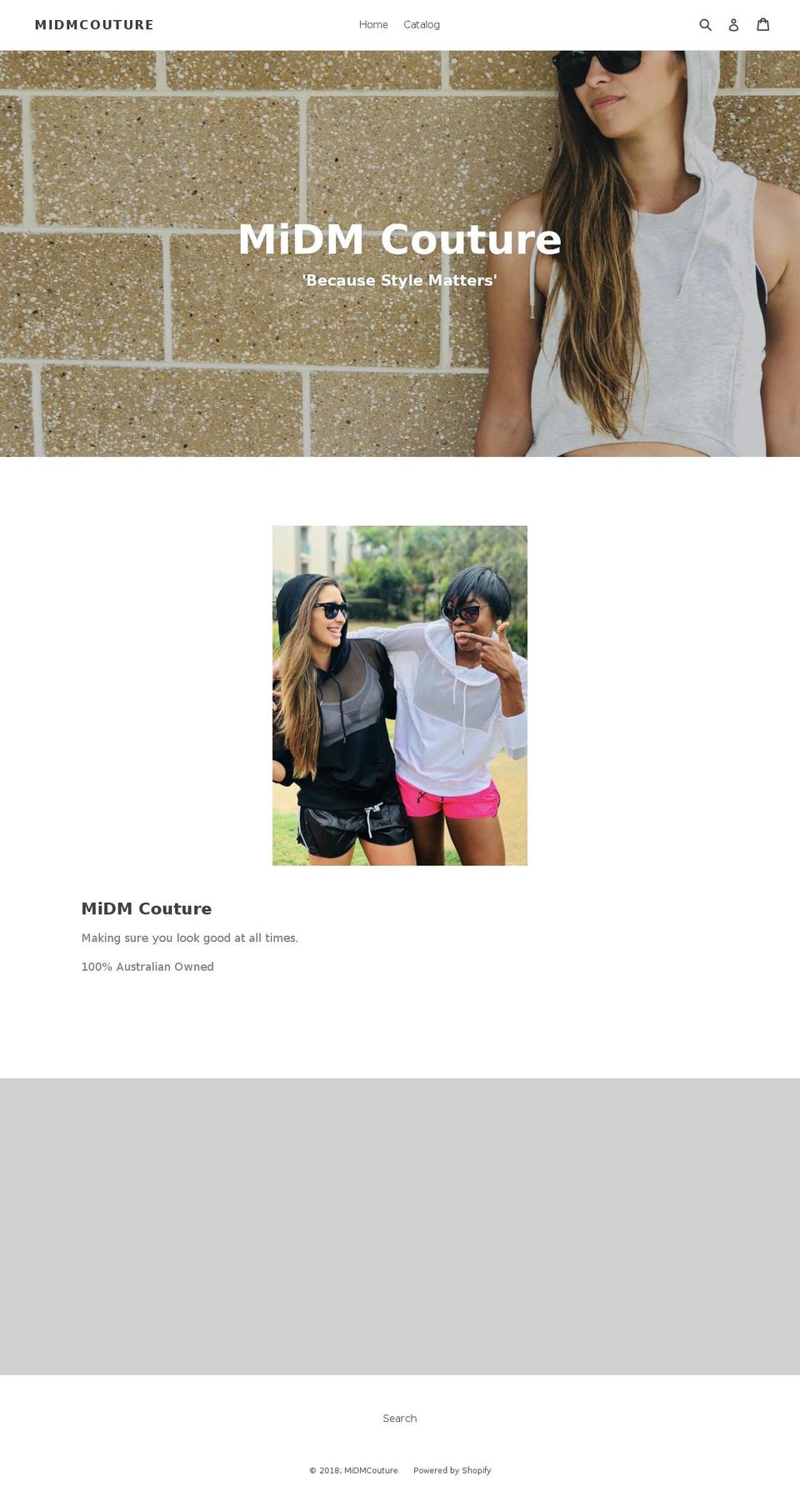 midmcouture.com shopify website screenshot