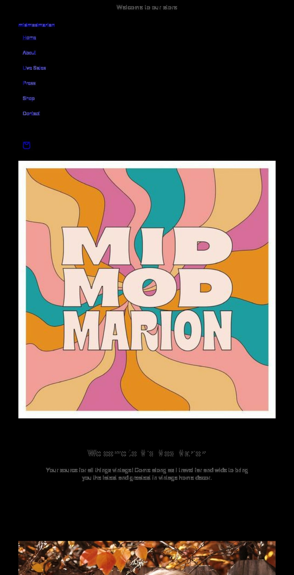 midmodmarion.com shopify website screenshot