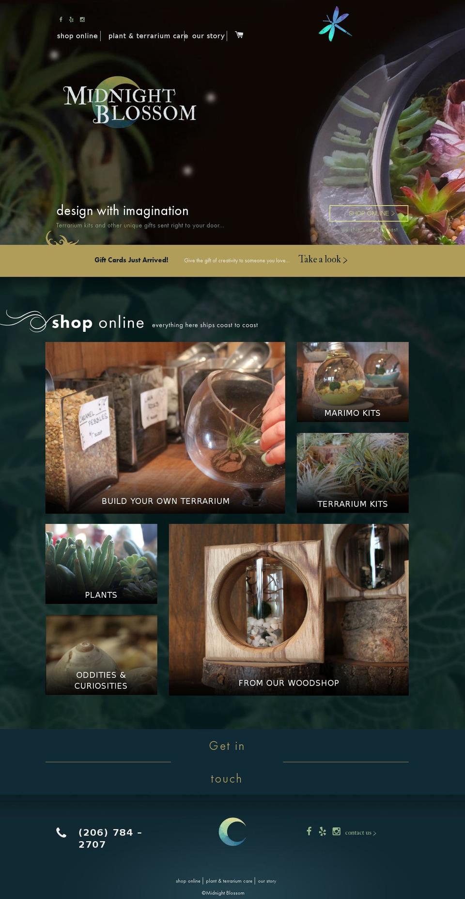 midnightblossom.com shopify website screenshot