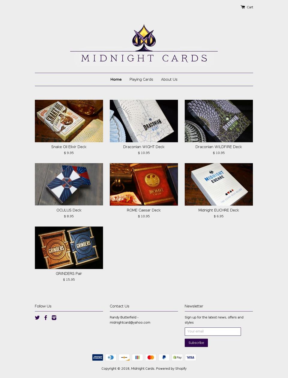 midnightcards.com — Shopify storefront screenshot