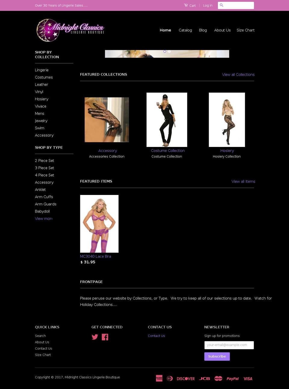 midnightclassics.com shopify website screenshot