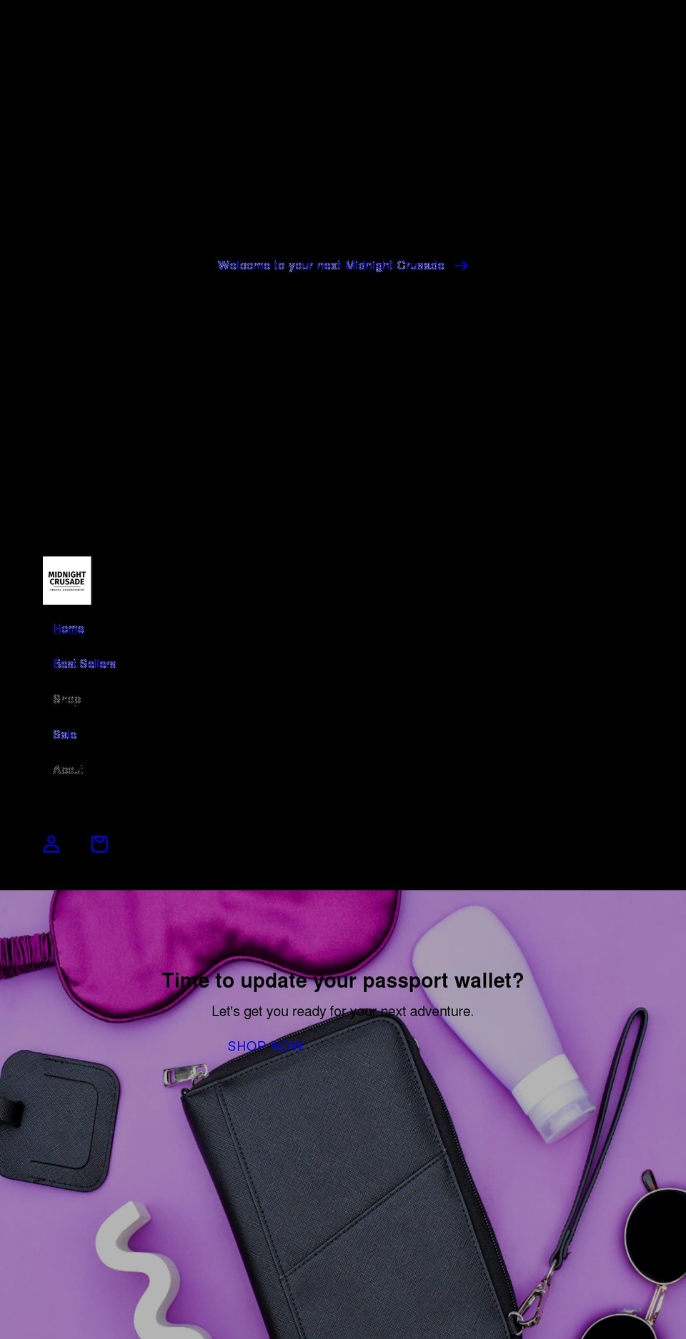 midnightcrusade.com shopify website screenshot