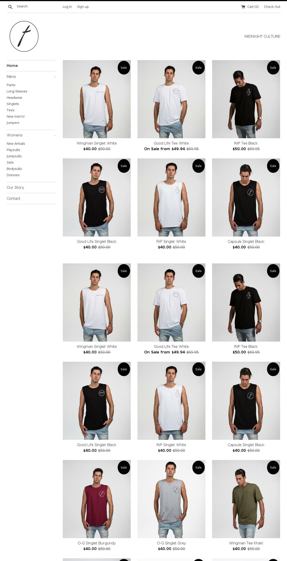 midnightculture.com — Shopify storefront screenshot