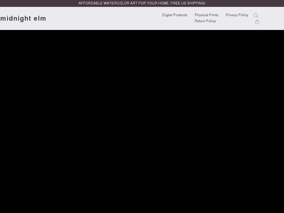 midnightelm.com shopify website screenshot