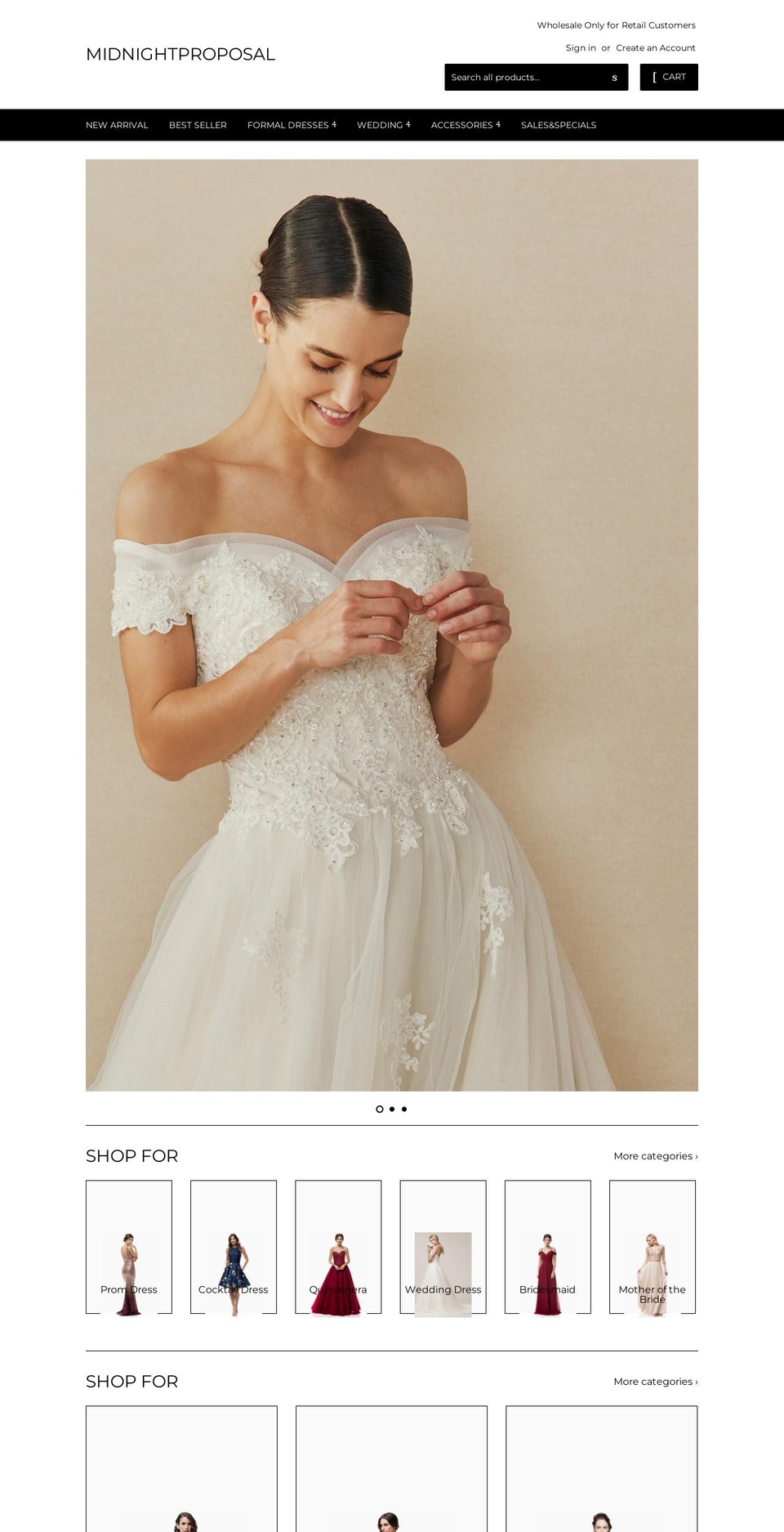 midnightproposal.com shopify website screenshot