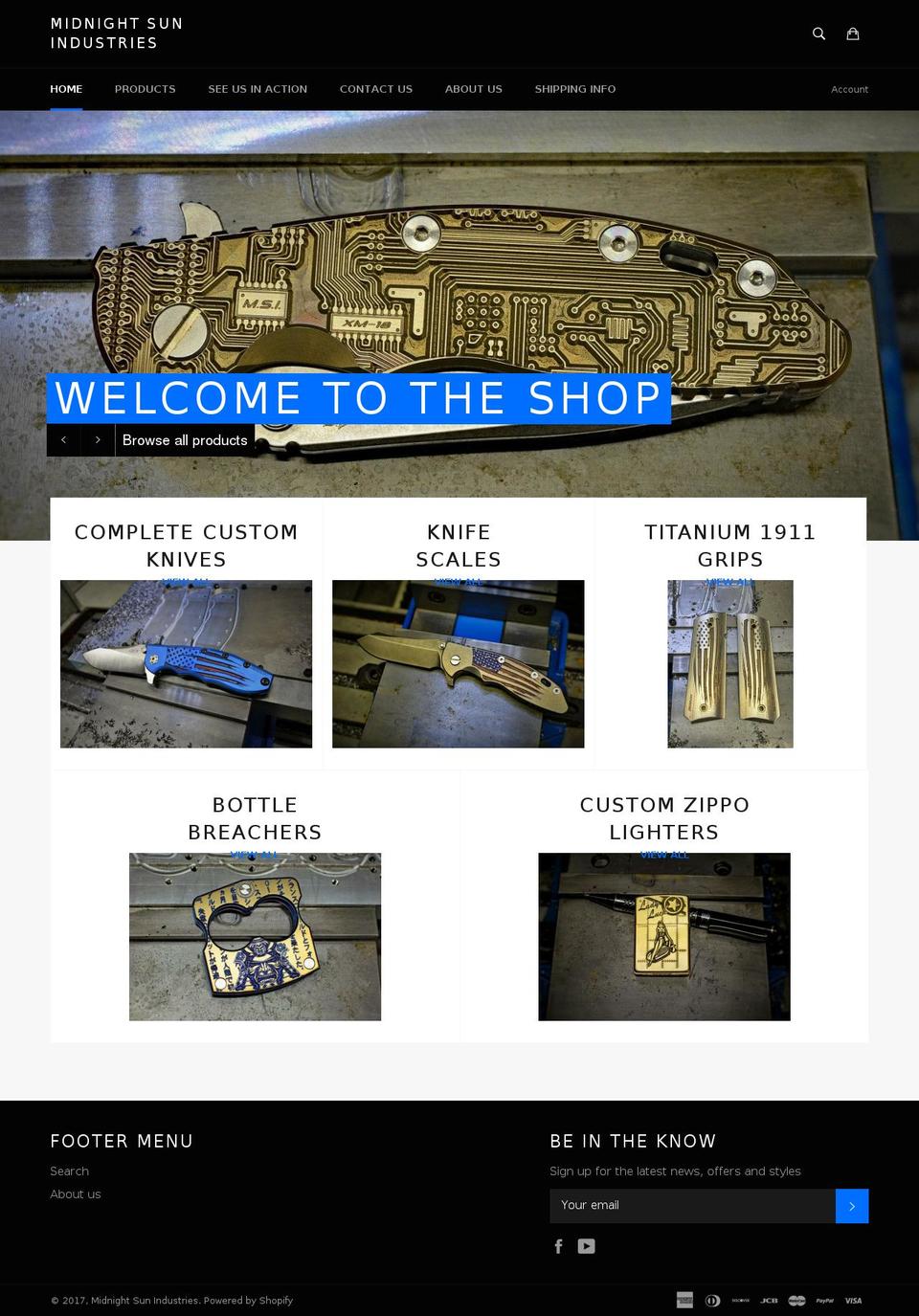 midnightsunindustries.com shopify website screenshot