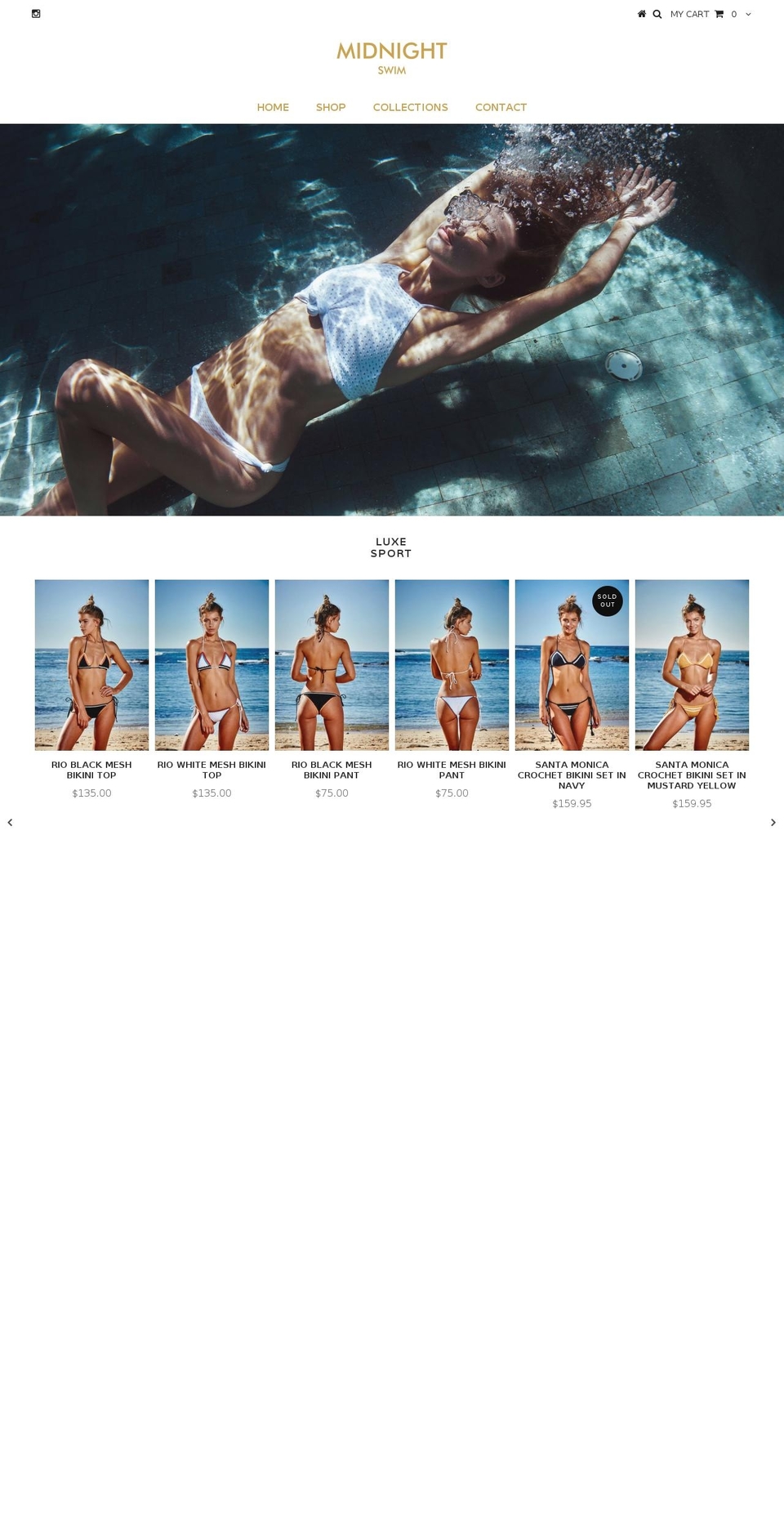 midnightswimwear.com shopify website screenshot