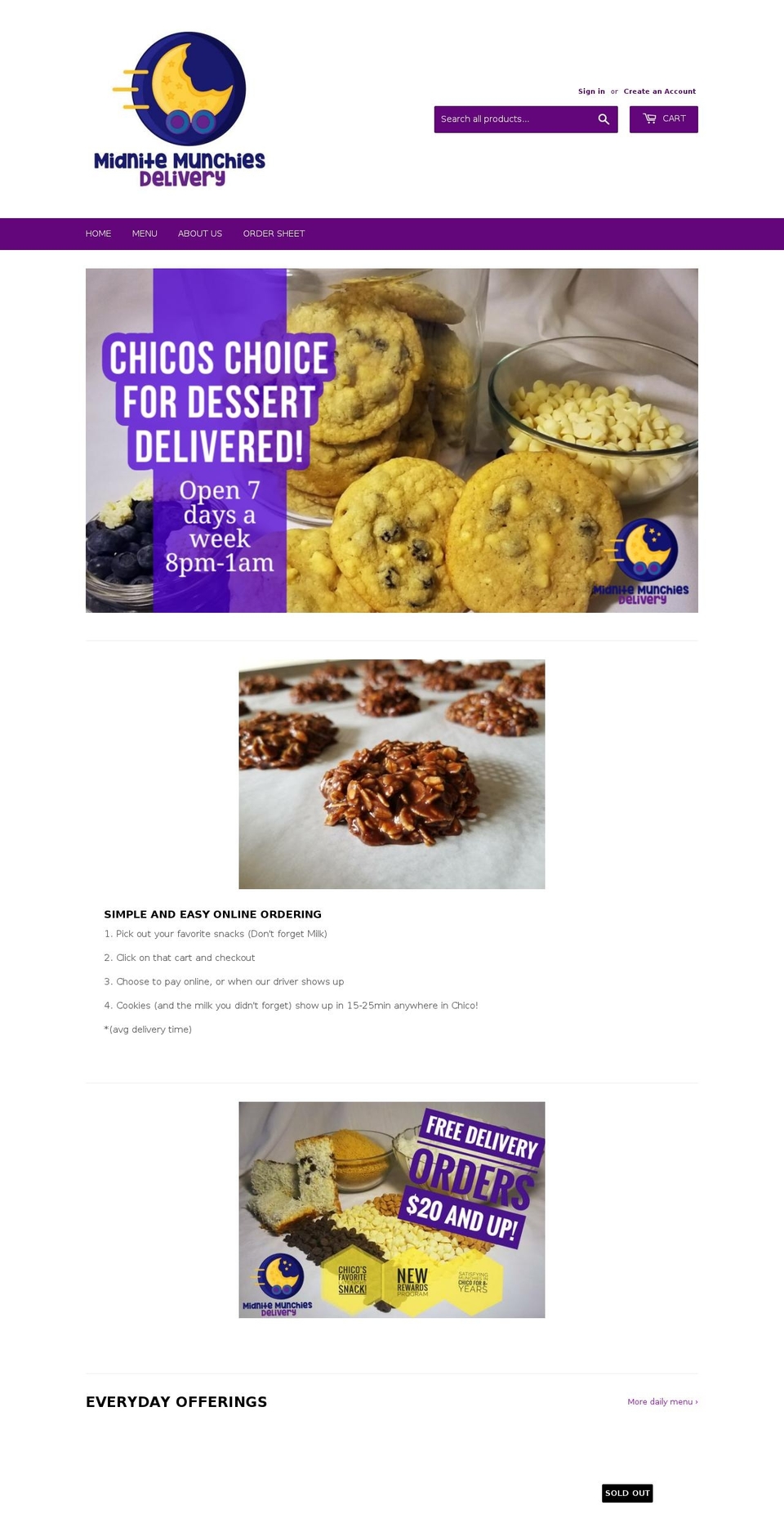 midnite-munchies.com — Shopify storefront screenshot