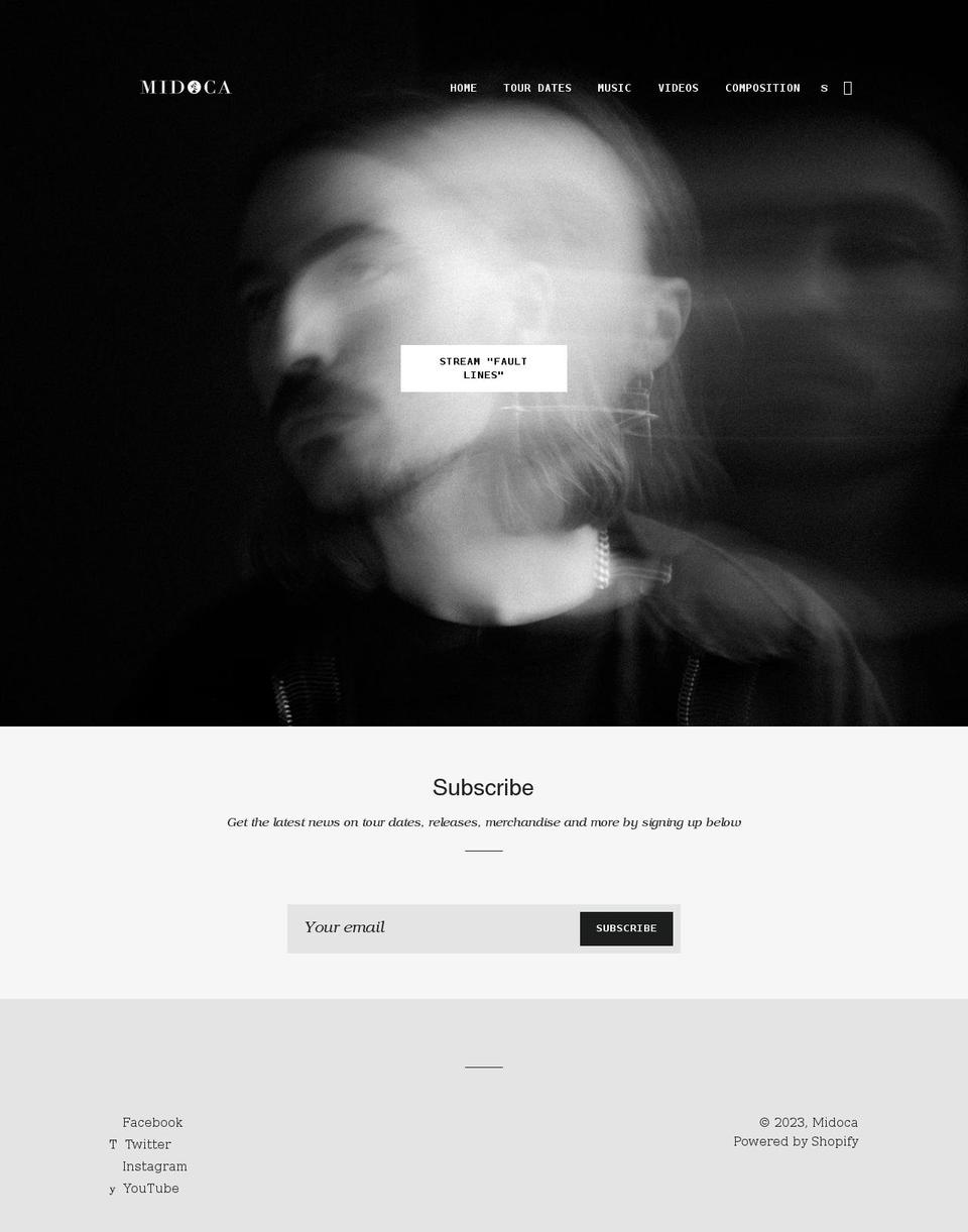 midocamusic.com shopify website screenshot