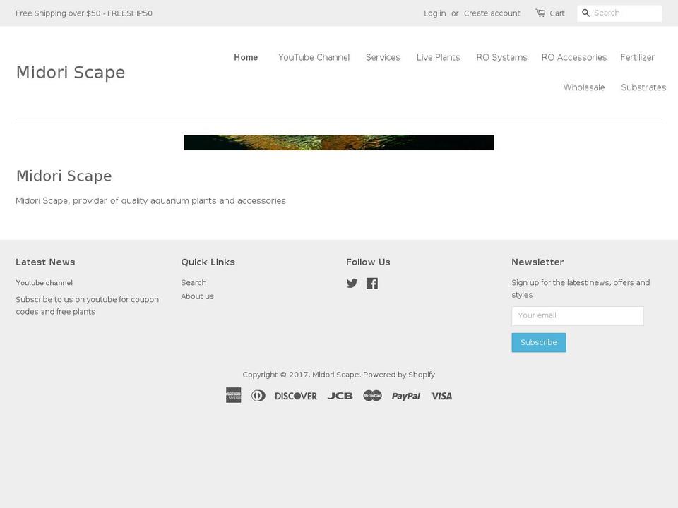 midoriscape.com shopify website screenshot