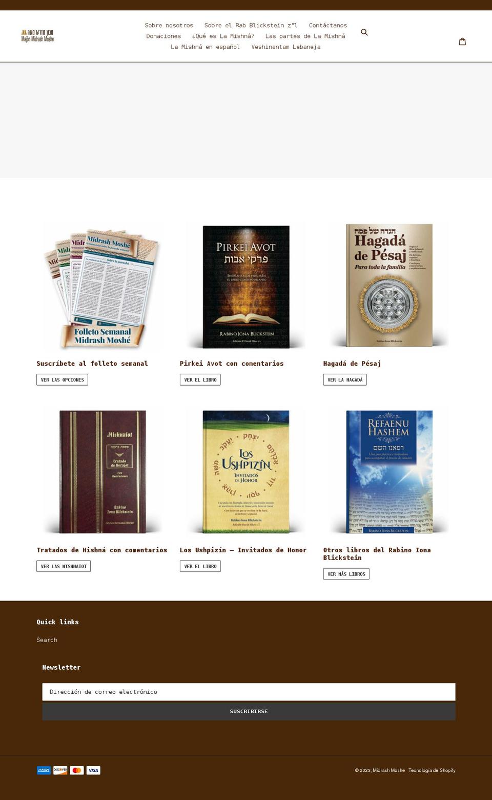 midrashmoshe.com shopify website screenshot