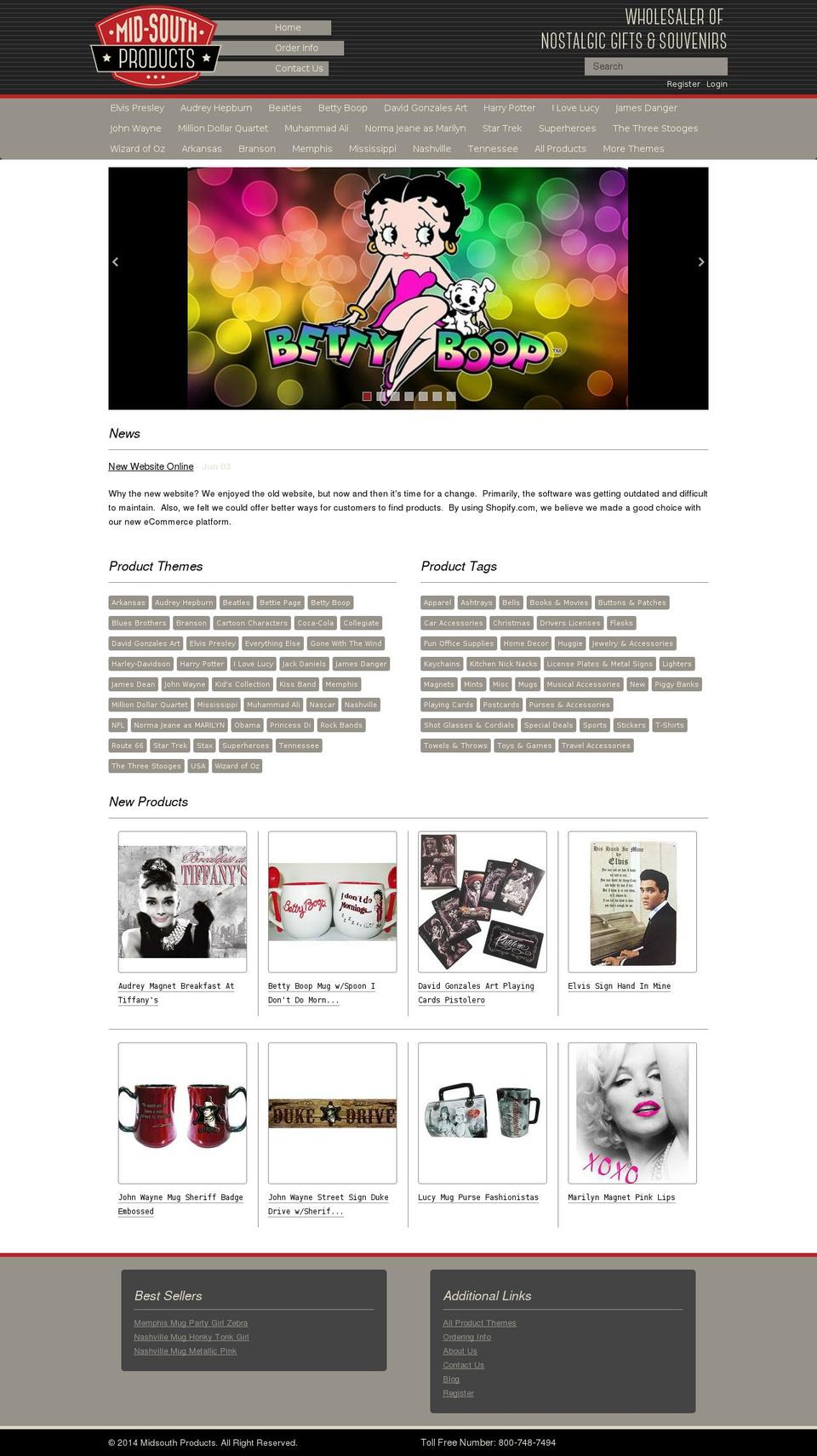 Simplistic Shopify theme site example midsouthproducts.com