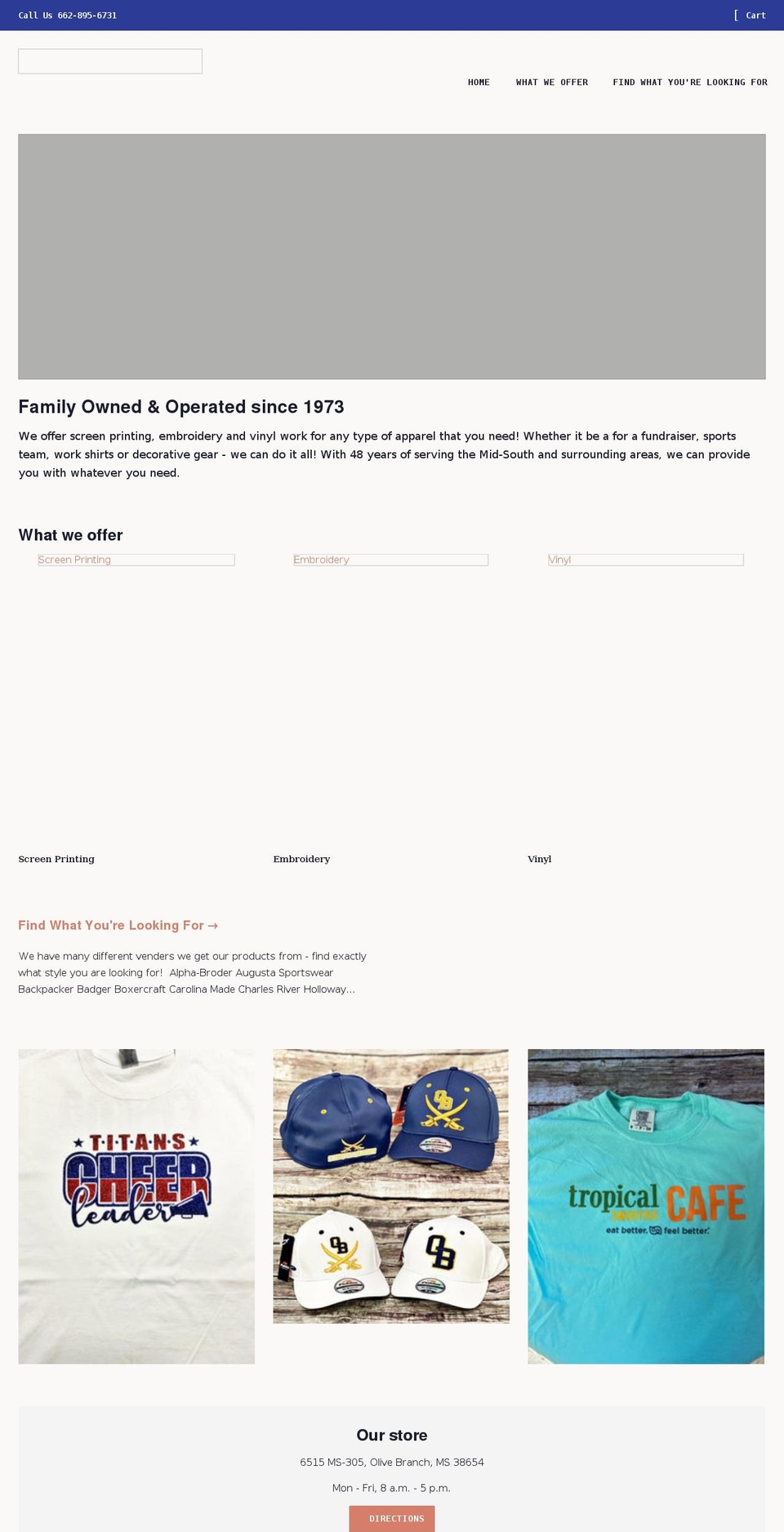 midsouthscreenprinting.com shopify website screenshot