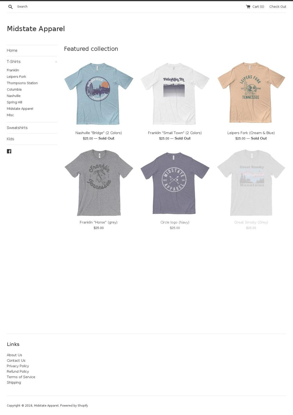 midstateapparel.com — Shopify storefront screenshot