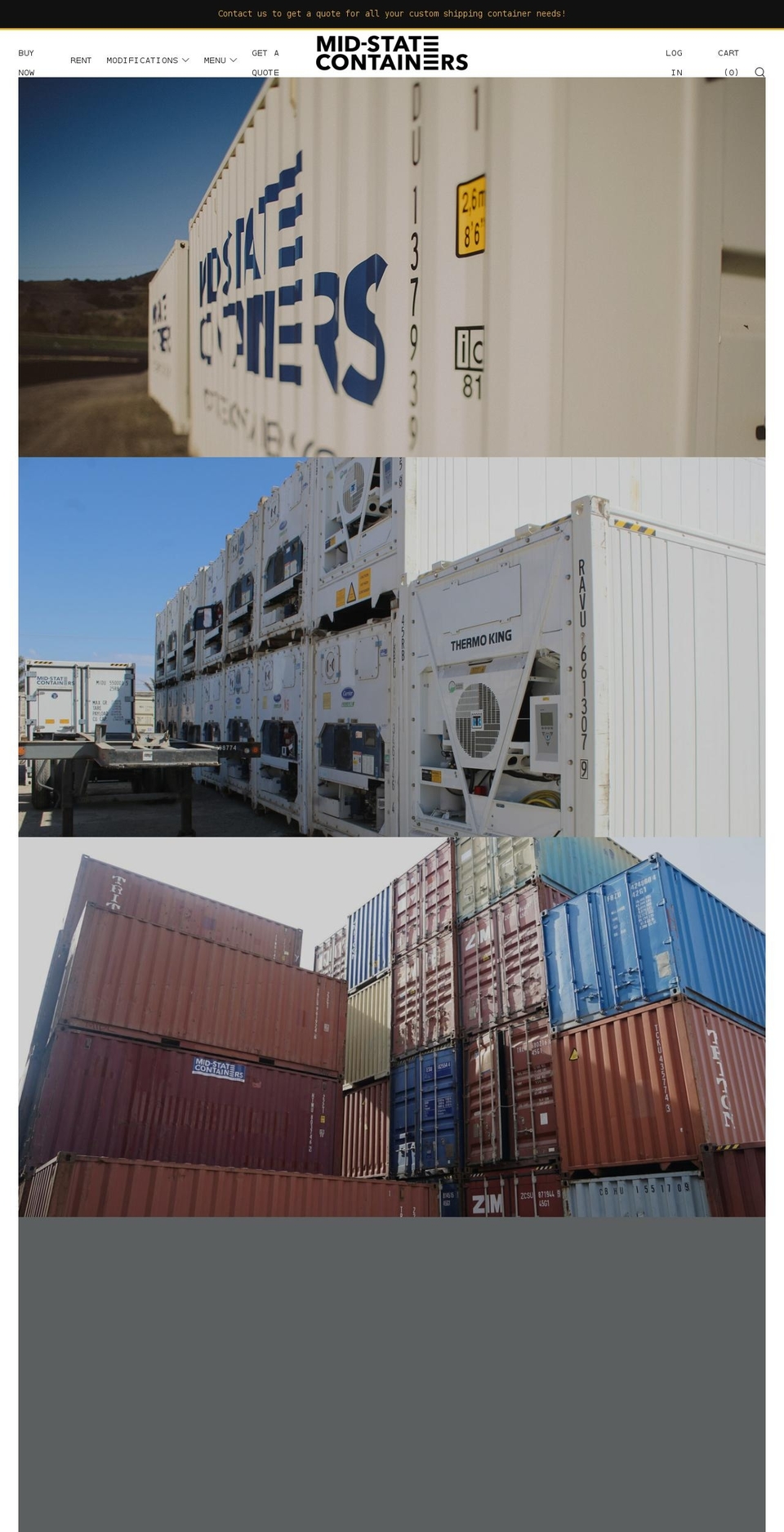 midstatecontainers.com shopify website screenshot