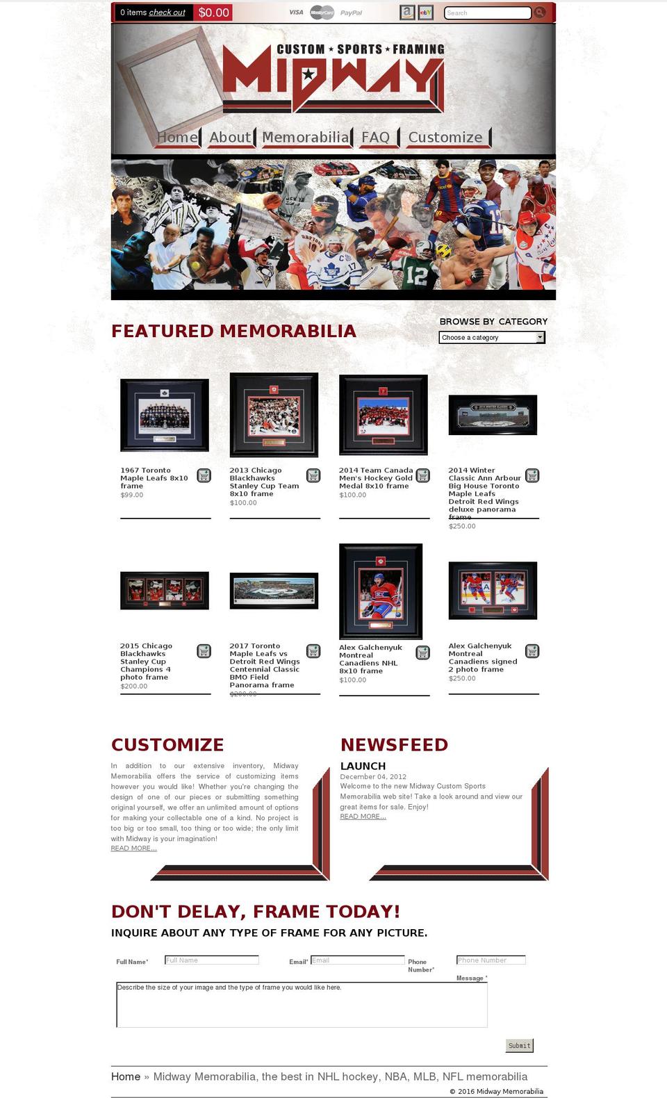 midwaymemorabilia.com shopify website screenshot