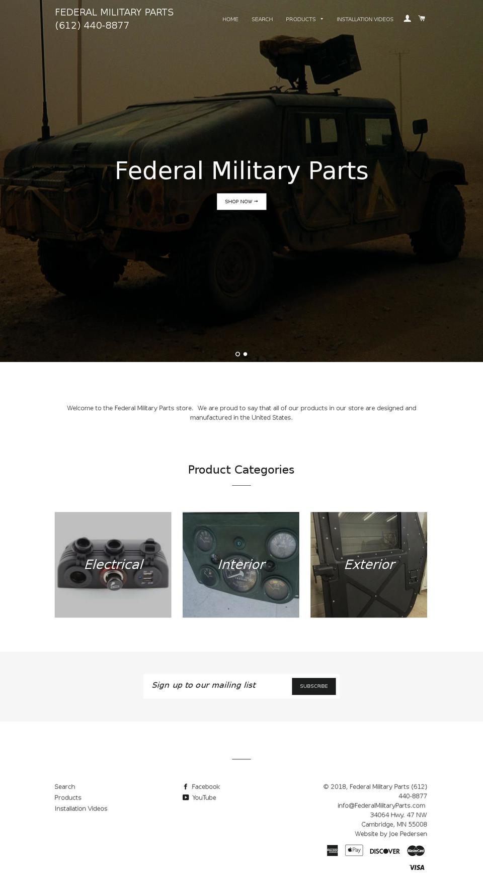 midwest-military-equipment.com shopify website screenshot