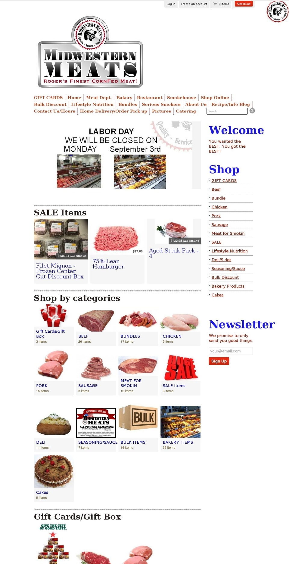 midwesternmeats.biz shopify website screenshot