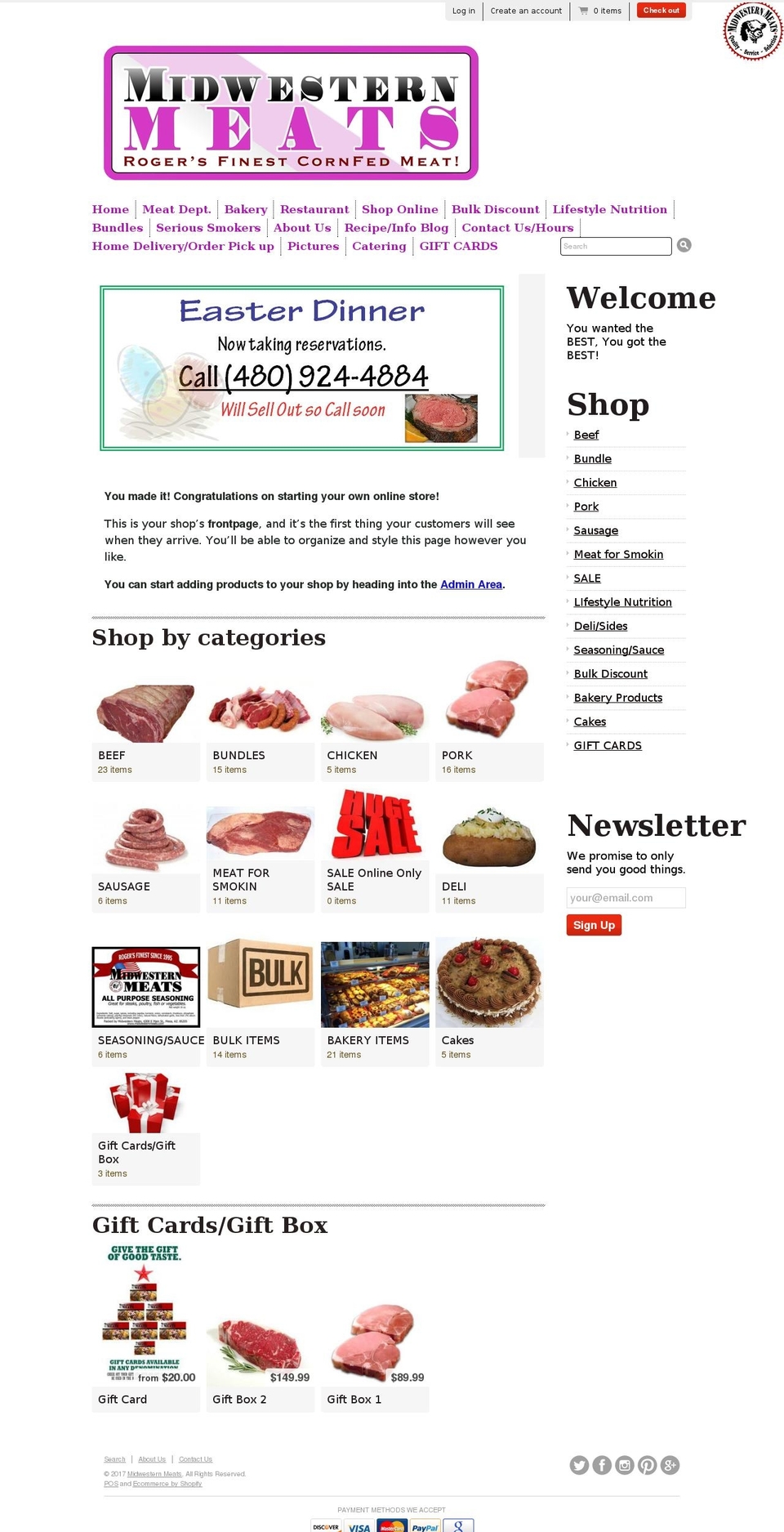 midwesternmeats.com shopify website screenshot