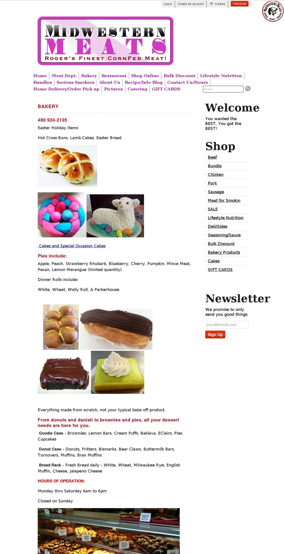 midwesternmeatsbakery.com shopify website screenshot