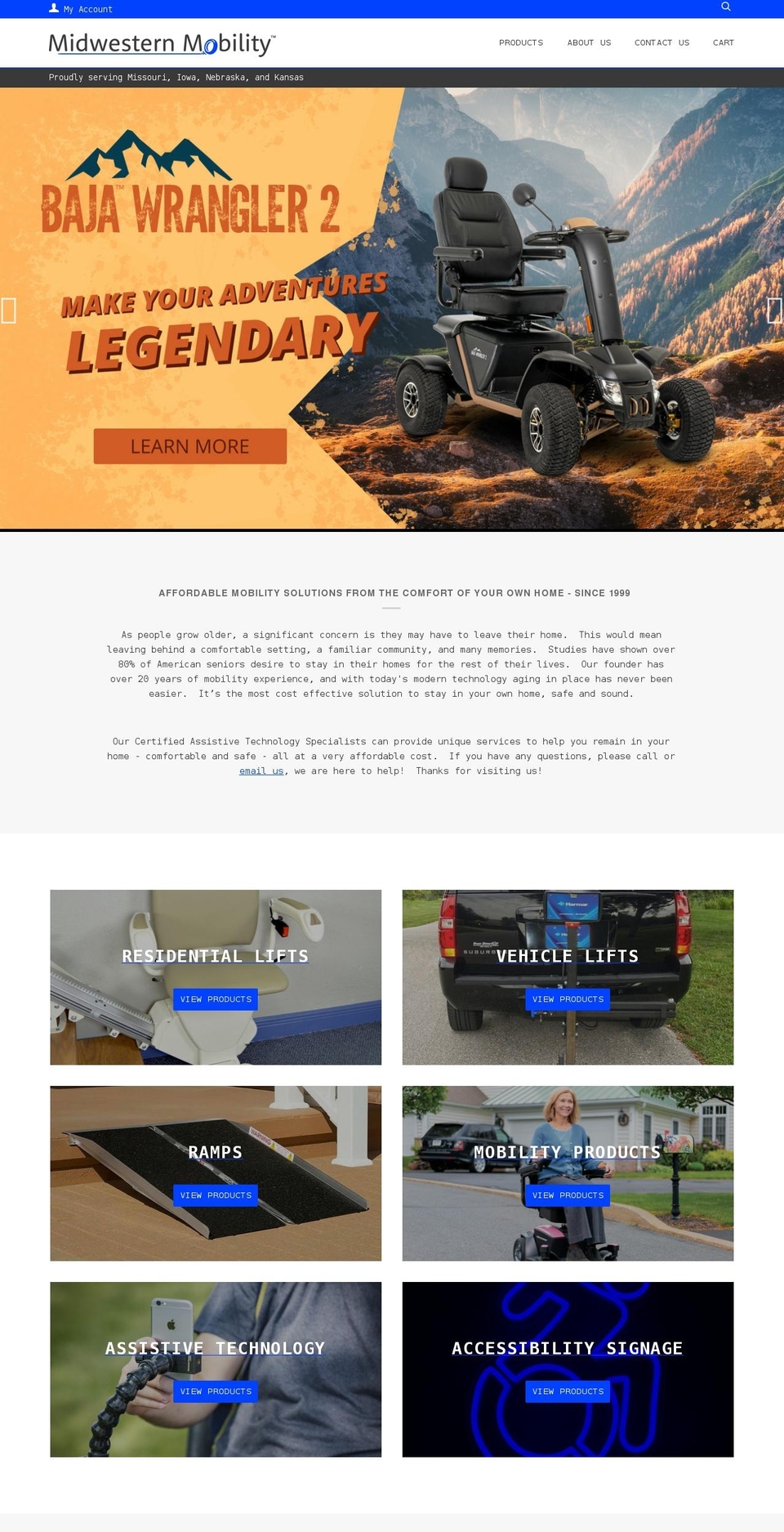midwesternmobility.com shopify website screenshot