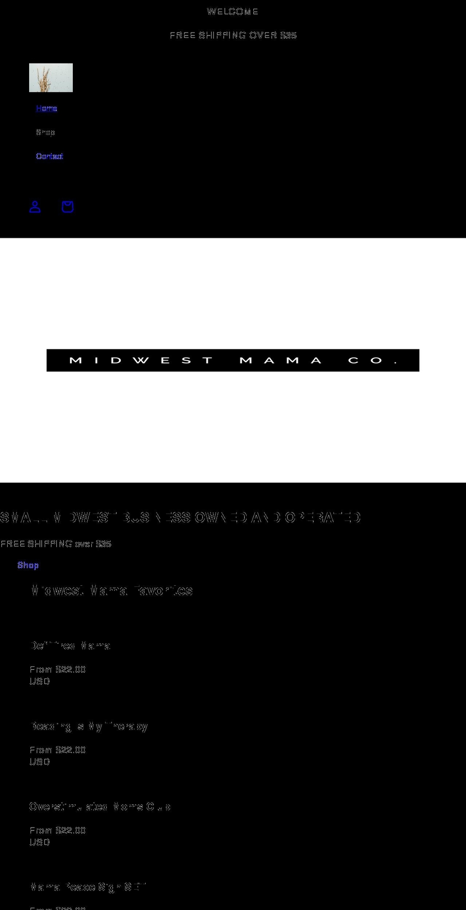 midwestmamaco.com shopify website screenshot