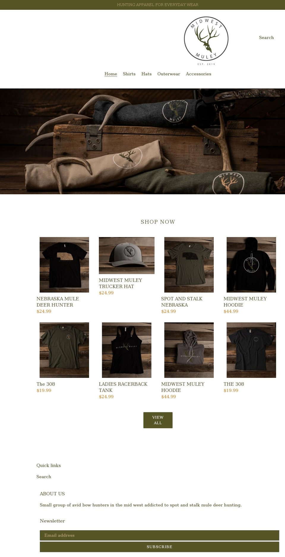 midwestmuley.com shopify website screenshot