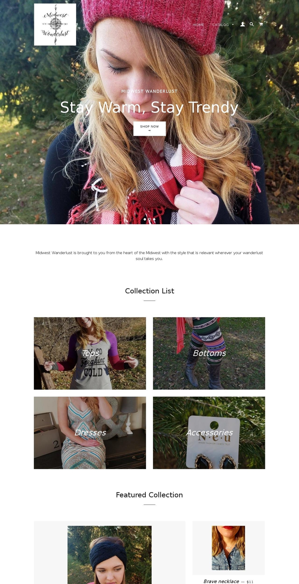 midwestwanderlust.com shopify website screenshot