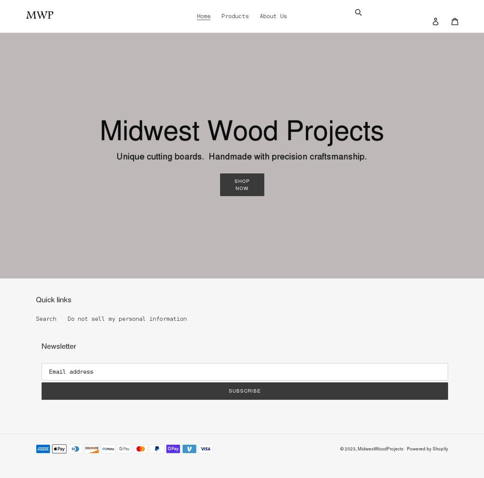 midwestwoodprojects.com shopify website screenshot