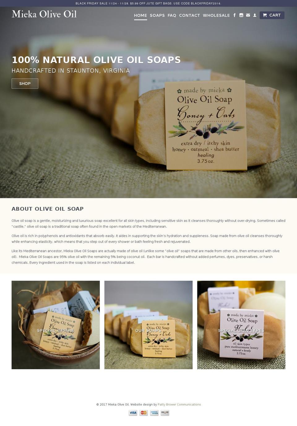 miekaoliveoil.com shopify website screenshot