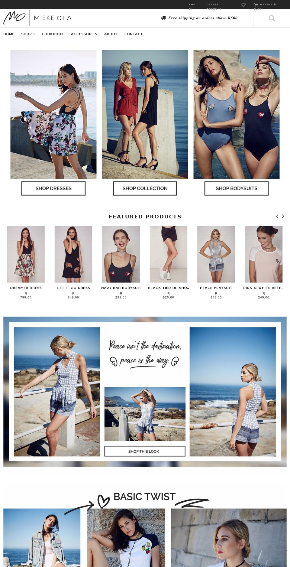 miekeola.com — Shopify storefront screenshot