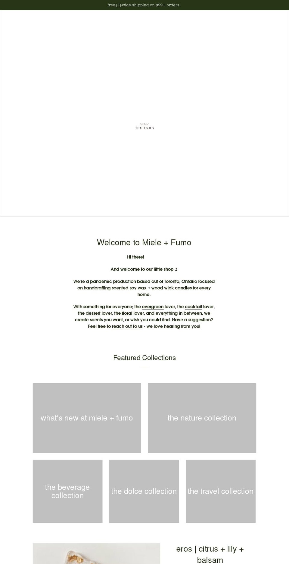 mielefumo.com shopify website screenshot