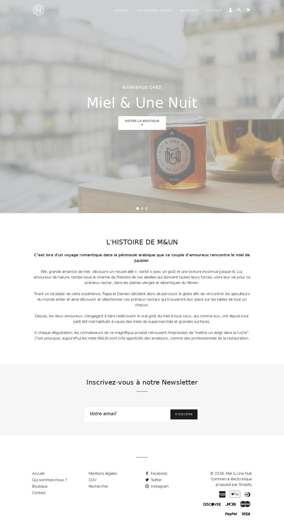mieletunenuit.com shopify website screenshot