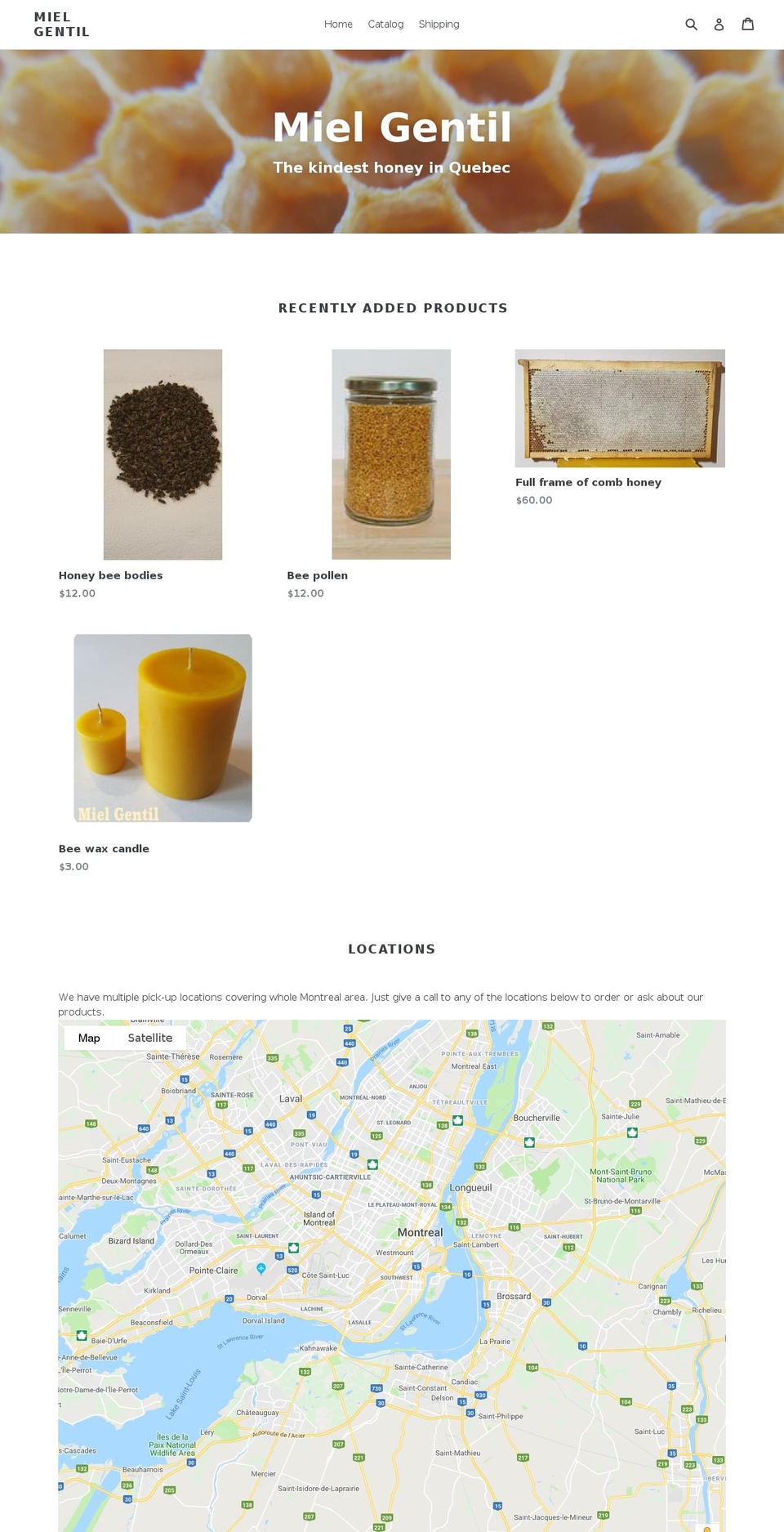 mielgentil.com — Shopify storefront screenshot